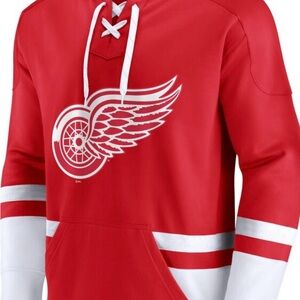Fanatics Red and White Hockey Hoodie